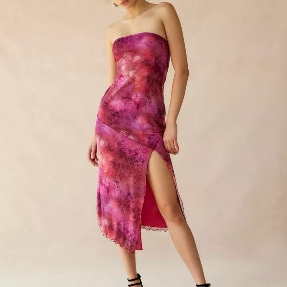 Urban Outfitters Samara Mesh Strapless Midi Dress - Picture 4 of 4